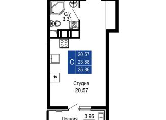 Продаю квартиру студию, 25.9 м2, Крым