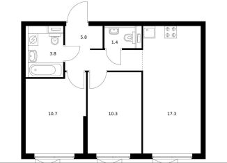 2-ком. квартира на продажу, 48.2 м2, Москва, ЖК Большая Очаковская 2