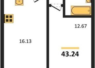 Продам 1-комнатную квартиру, 43.2 м2, Воронеж, Ленинский район