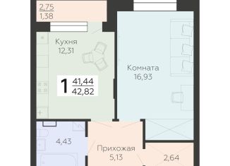 Продам 1-ком. квартиру, 42.8 м2, Воронеж, улица Независимости, 78