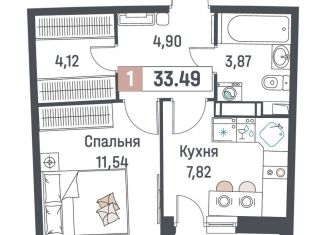 Продаю однокомнатную квартиру, 33.5 м2, Мурино