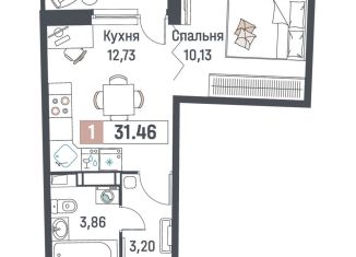 Продам 1-ком. квартиру, 31.5 м2, Мурино