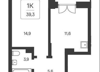 1-комнатная квартира на продажу, 39.3 м2, Новосибирская область, улица Брестская Горка, 8