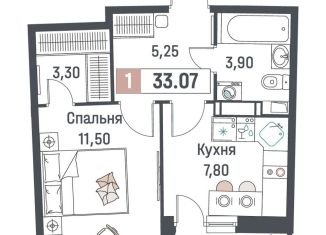 Продажа 1-ком. квартиры, 33.1 м2, Мурино