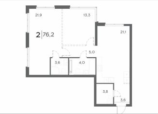 Продаю двухкомнатную квартиру, 76.2 м2, Пензенская область