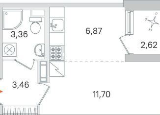 Продам квартиру студию, 26.7 м2, Пушкин