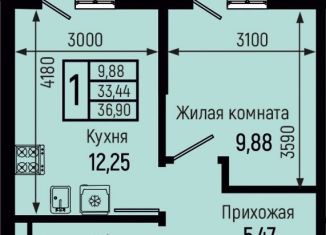 Продаю 1-ком. квартиру, 36.9 м2, село Небуг