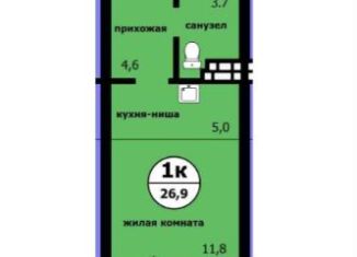 Продается квартира студия, 26.9 м2, Красноярский край, Вишнёвая улица