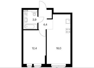 Продается 1-ком. квартира, 38.8 м2, Тюмень, Калининский округ, Полевая улица, 117к1