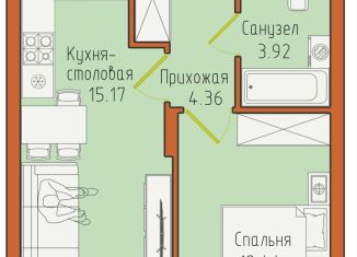 1-ком. квартира на продажу, 38.4 м2, Калининградская область