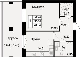 Продам 1-ком. квартиру, 41.5 м2, Ростов-на-Дону, Октябрьский район