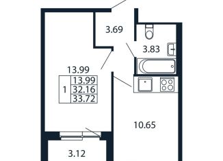 Продажа 1-комнатной квартиры, 35.3 м2, городской посёлок Новоселье