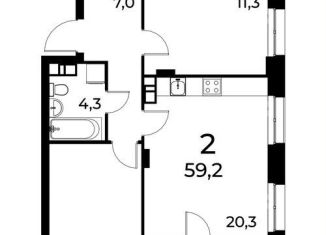 Продажа 2-комнатной квартиры, 59.2 м2, Нижний Новгород