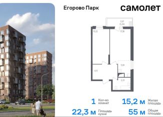 Продам однокомнатную квартиру, 55 м2, Московская область, 2-й квартал, 1к1