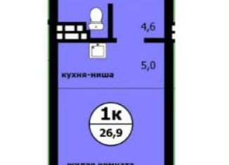 Продаю квартиру студию, 26.9 м2, Красноярск, Вишнёвая улица