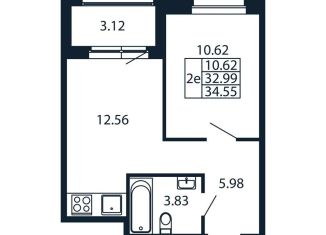 Продается 2-ком. квартира, 36.1 м2, Ленинградская область