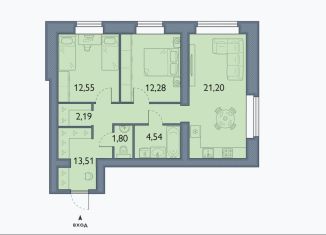 Продам 2-комнатную квартиру, 68.1 м2, посёлок Мичуринский