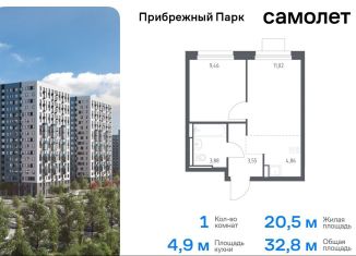 Продажа 1-комнатной квартиры, 32.8 м2, Московская область, жилой комплекс Прибрежный Парк, 7.1