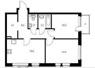 Продаю 2-комнатную квартиру, 56 м2, Тюменская область, Полевая улица, 117к1