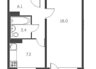 Продам 1-комнатную квартиру, 34.7 м2, Новосибирск, Междуреченская улица, 7/1, ЖК Аквамарин