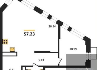 Продам однокомнатную квартиру, 57.2 м2, Воронеж, Железнодорожный район, набережная Чуева, 7