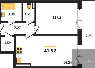 Продаю 1-комнатную квартиру, 41.5 м2, Воронеж, Левобережный район