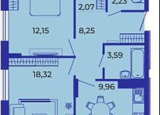 2-ком. квартира на продажу, 60.8 м2, Брянск, Советский район, улица имени О.С. Визнюка, 18