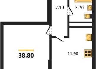 Продажа однокомнатной квартиры, 38.8 м2, Ростов-на-Дону, Советский район, жилой комплекс Западные Аллеи, 6.4