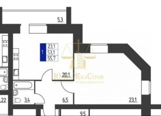 Продается 2-ком. квартира, 55.7 м2, Республика Башкортостан, проспект Ленина, 90