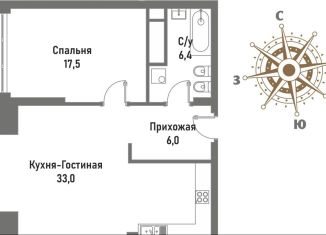 Продам однокомнатную квартиру, 62.9 м2, Москва, метро Электрозаводская, улица Матросская Тишина, 12