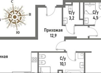 Продается двухкомнатная квартира, 99.3 м2, Москва, улица Матросская Тишина, 12, район Сокольники