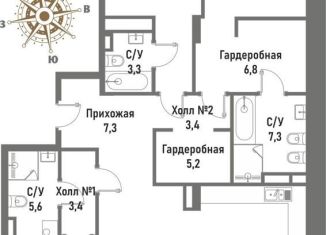 Продажа 3-комнатной квартиры, 152.5 м2, Москва, улица Матросская Тишина, 12, район Сокольники