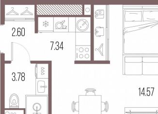 Продаю квартиру студию, 28.3 м2, Санкт-Петербург, метро Василеостровская