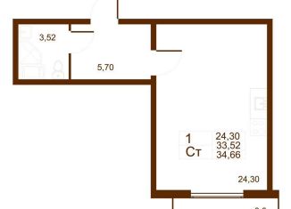 Продается квартира студия, 34.7 м2, Санкт-Петербург