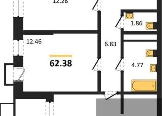 Продам 2-комнатную квартиру, 62.4 м2, Воронеж, набережная Чуева, 7, Железнодорожный район