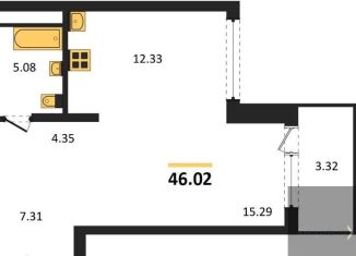 Продается 1-комнатная квартира, 46 м2, Воронеж, Железнодорожный район, набережная Чуева, 7