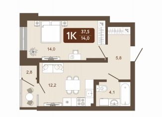 Продажа 1-ком. квартиры, 37.5 м2, Кемеровская область