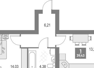 Продаю 1-ком. квартиру, 39.4 м2, Кировская область, Сандаловская улица