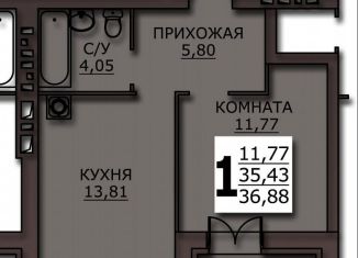 Продаю однокомнатную квартиру, 36.9 м2, Иваново, улица Куликова, 8