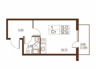 Продается квартира студия, 26.3 м2, Санкт-Петербург