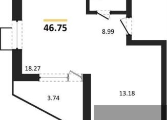 2-комнатная квартира на продажу, 46.8 м2, Воронеж, набережная Чуева, 7, Железнодорожный район