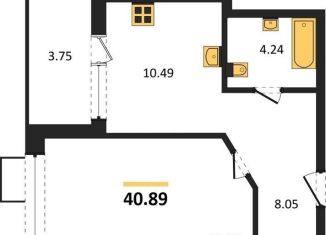 Однокомнатная квартира на продажу, 40.9 м2, Воронеж, Железнодорожный район, набережная Чуева, 7