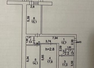 Продам 3-комнатную квартиру, 81.2 м2, село Месягутово, Электрическая улица, 15