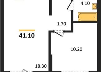 1-ком. квартира на продажу, 41.1 м2, рабочий посёлок Краснообск