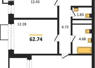 Продаю 2-ком. квартиру, 62.7 м2, Воронеж, Железнодорожный район, набережная Чуева, 7