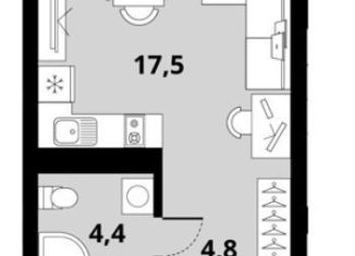 Квартира на продажу студия, 27.2 м2, Новосибирск, Калининский район, Тайгинская улица, с4