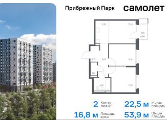 Продам 2-ком. квартиру, 53.9 м2, Московская область, жилой комплекс Прибрежный Парк, 10.2