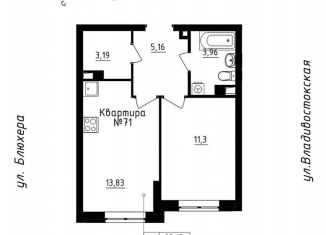 Продам 1-комнатную квартиру, 37.4 м2, Екатеринбург, Кронштадтская улица, ЖК Уральский