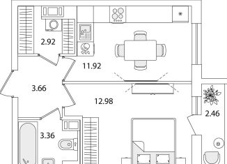 Продажа 1-ком. квартиры, 36.1 м2, Санкт-Петербург