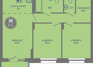 Продажа 3-ком. квартиры, 55.5 м2, Пермский край, шоссе Космонавтов, 309Ак1